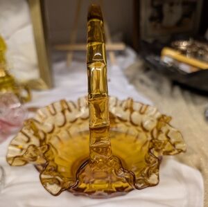 Vintage Fenton Glass Basket